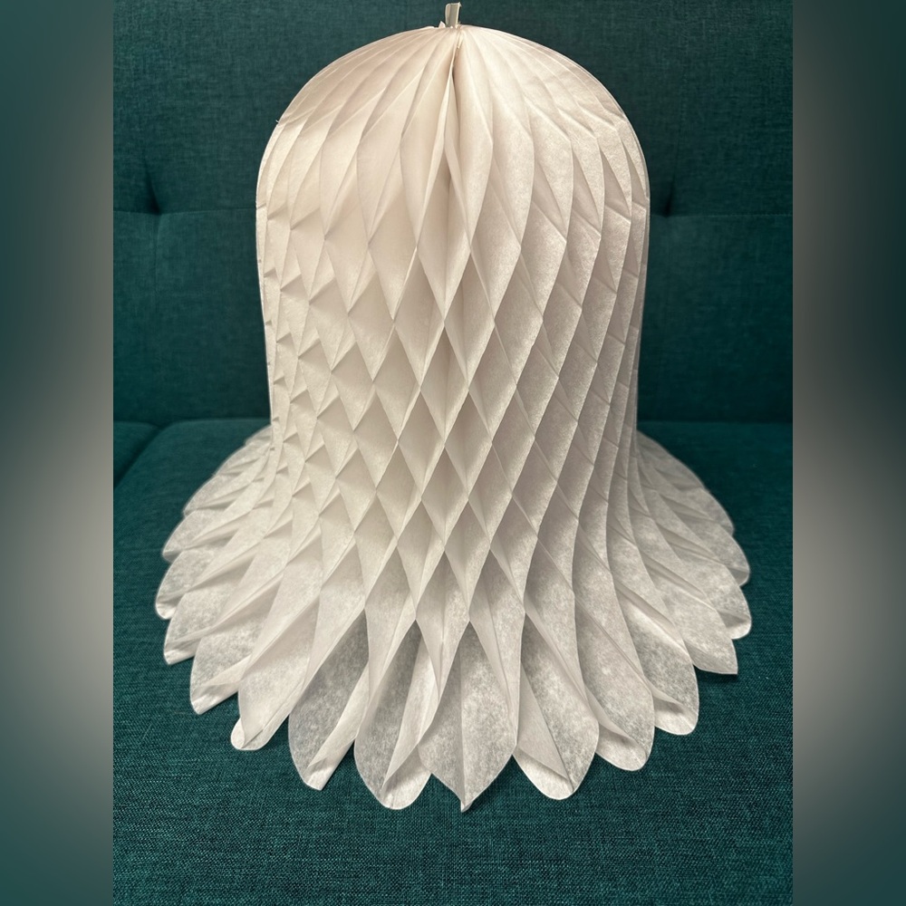 Vintage Large 15" Westminster Paper Bell White Party Honeycomb Beistle Wedding